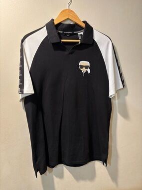 Karl Lagerfeld Black & White Polo Shirt 👕